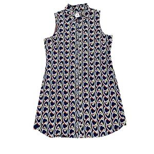 Cabi Heart Chain Printed Sleeveless Shirt Dress Size Large